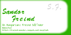 sandor freind business card